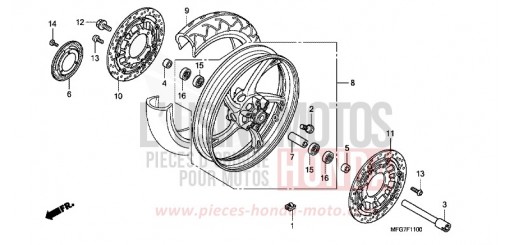 FRONT WHEEL CB600FA9 de 2009